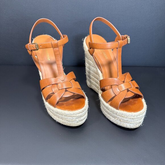 YSL Tribute Ambra Leather Espadrille - Size 38 - Picture 5 of 13